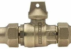 Best Pirce 👍 Mueller Company 1-1/2 in. Flared Brass Ball Valve Curb Stop ✔️
